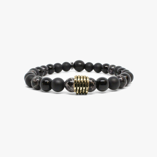 Solid Gold Coil, Gemstone Bracelet