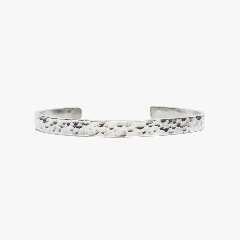 High Polish, Hammered Sterling Cuff