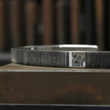 Etched Sterling Silver Wide Cuff