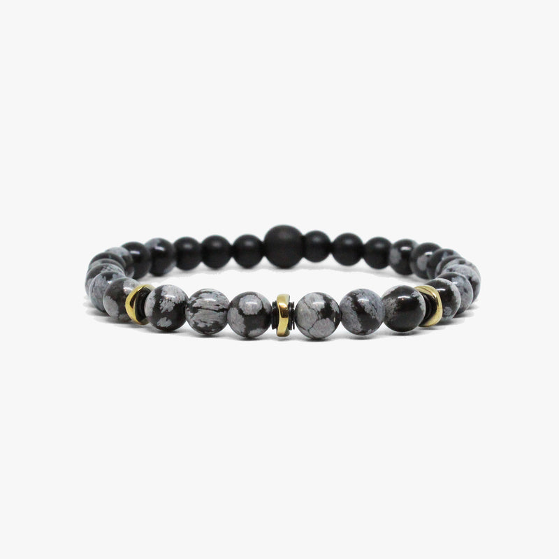 Snowflake Obsidian, Gold Hematite