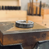 Etched Solid Sterling Ring