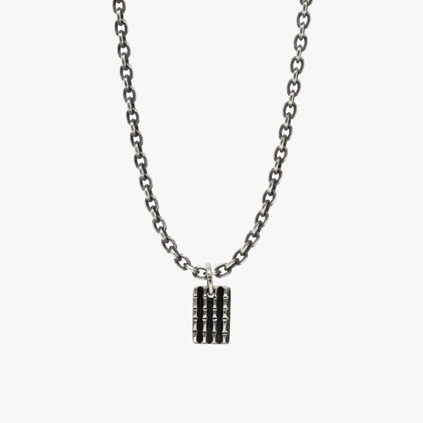 Beveled Sterling Tag Necklace