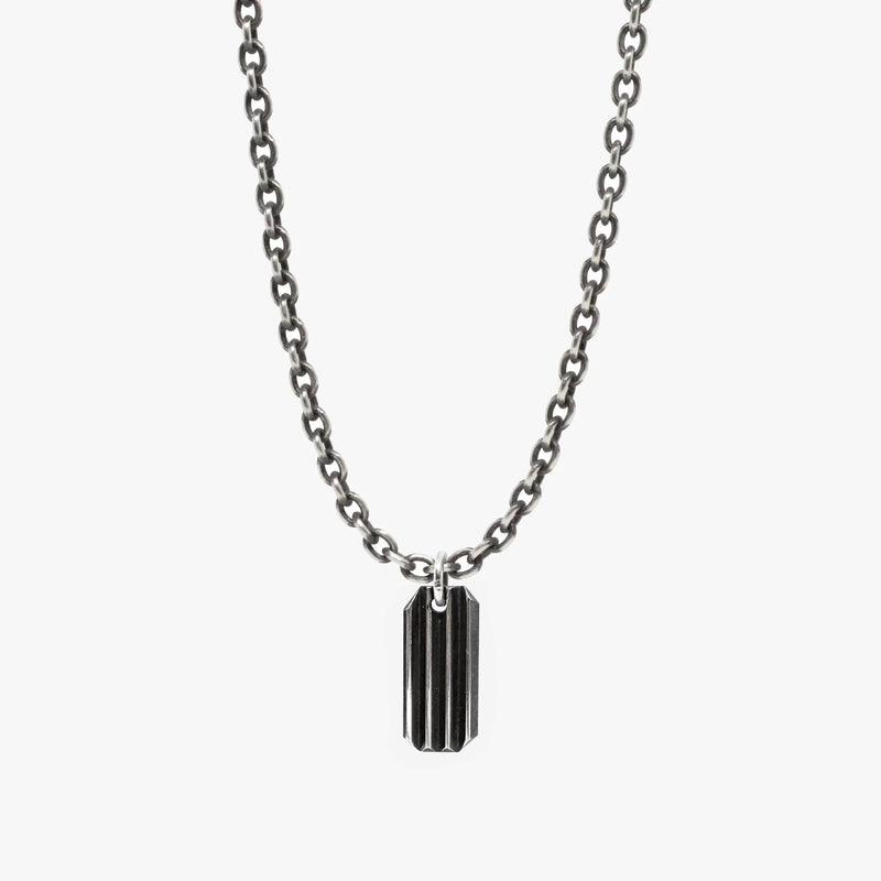Knife Edge Sterling Tag Necklace