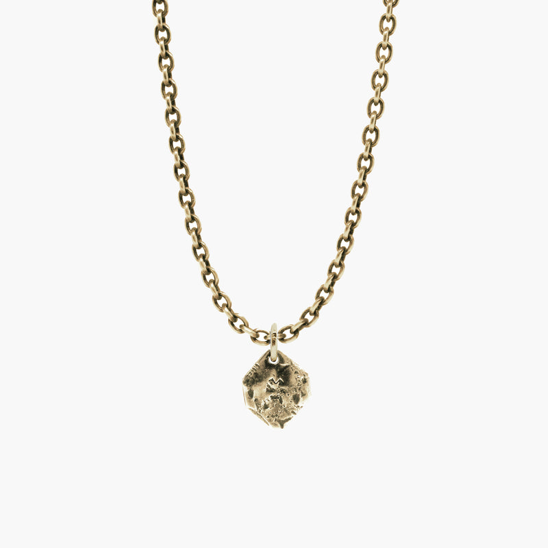 Rustic Solid Gold Medallion Necklace
