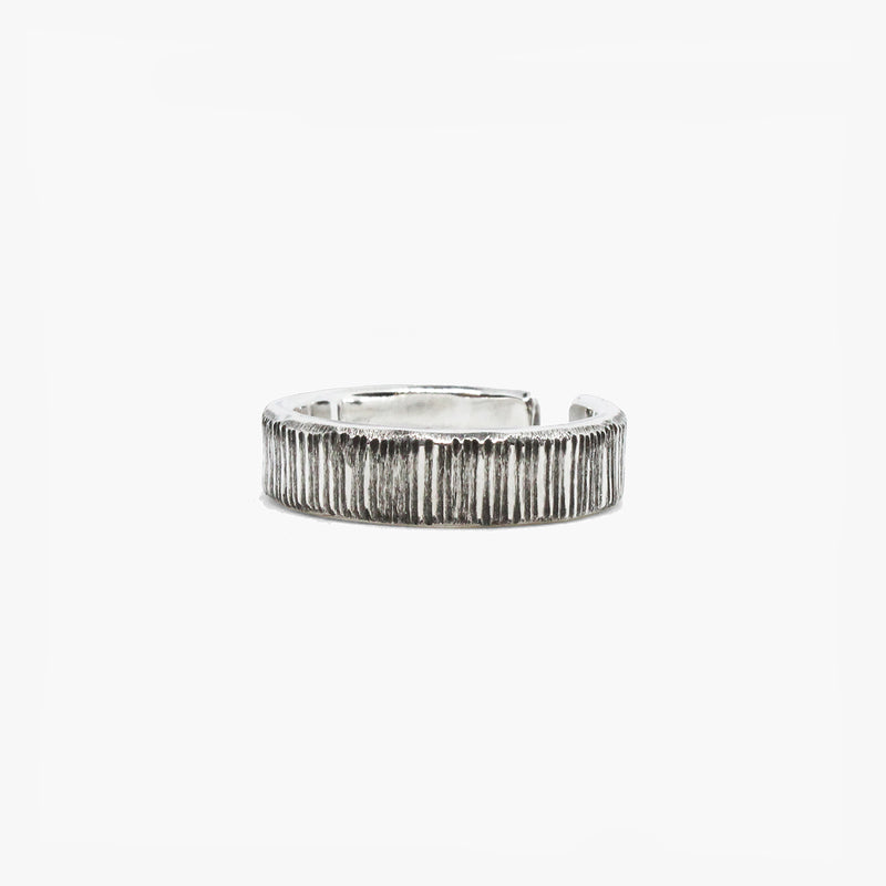 Etched Solid Sterling Ring