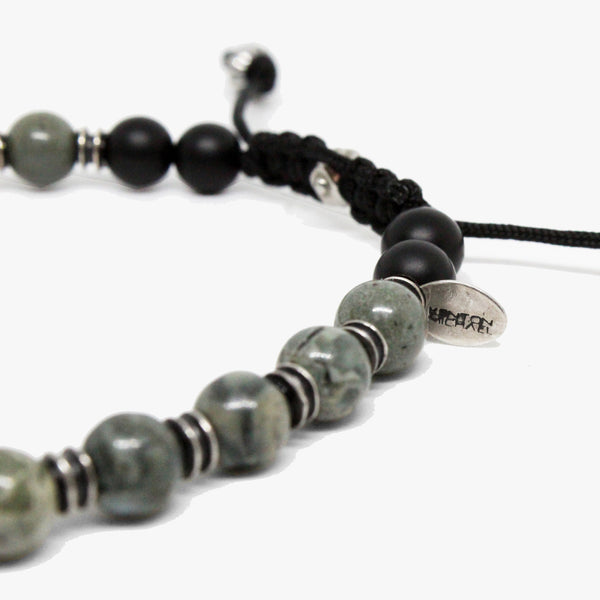 Gray, Green Jasper, Sterling Details