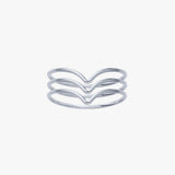 Small Silver Wave Stack