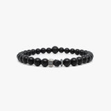 Black Onyx, Silver Czech Glass