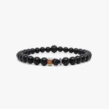 Black Onyx, Silver Czech Glass