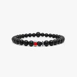Black Onyx, Silver Czech Glass