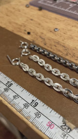 Oxidized Sterling Box Chain Bracelet