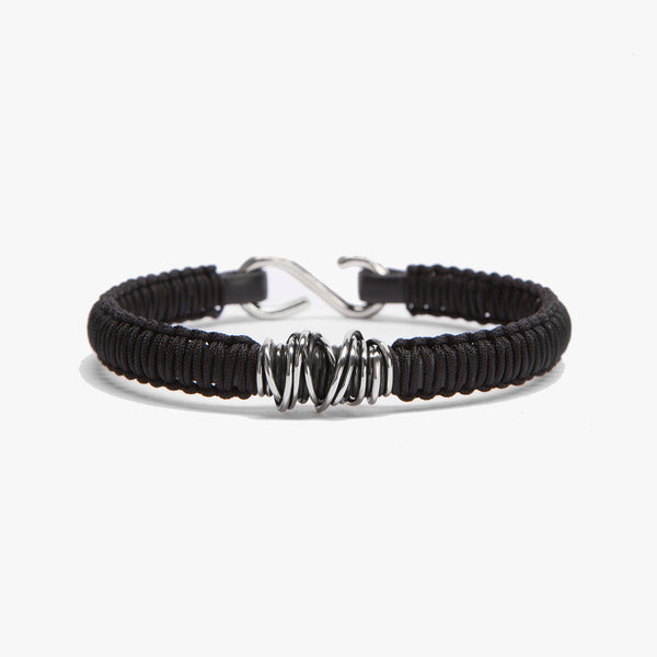 Large Sterling Wrap, Braided Strap