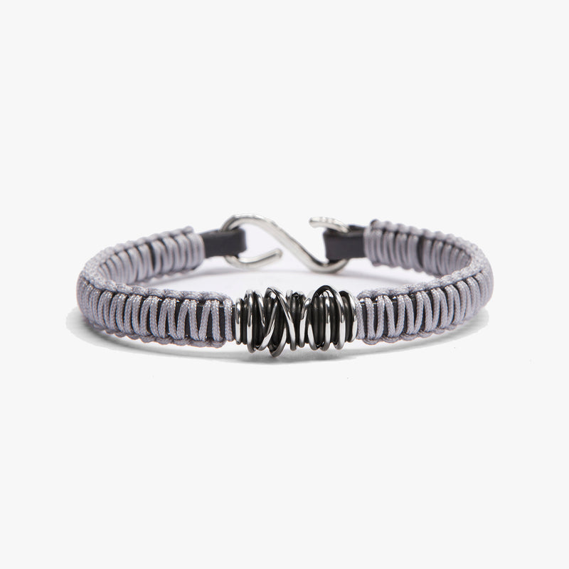 Large Sterling Wrap, Braided Strap