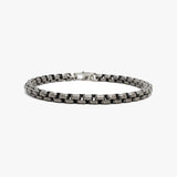 Oxidized Sterling Box Chain Bracelet