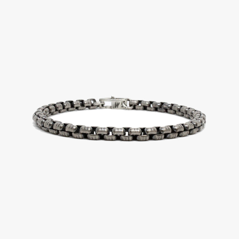 Oxidized Sterling Box Chain Bracelet