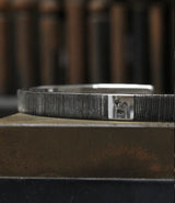 Etched Sterling Silver Wide Cuff