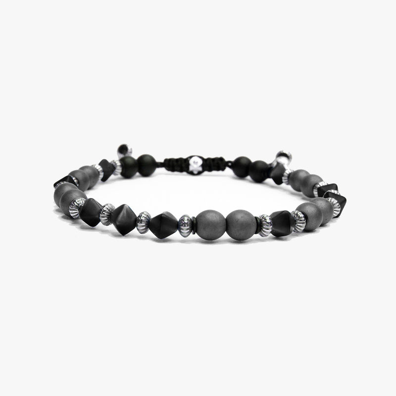 Matte Hematite and Czech Glass