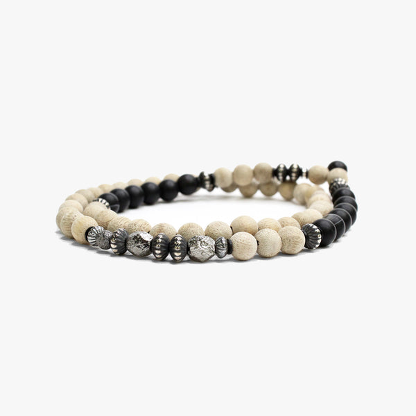 White Wood, Sterling and Gemstone