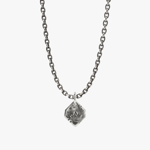 Crown Stamp Medallion Necklace