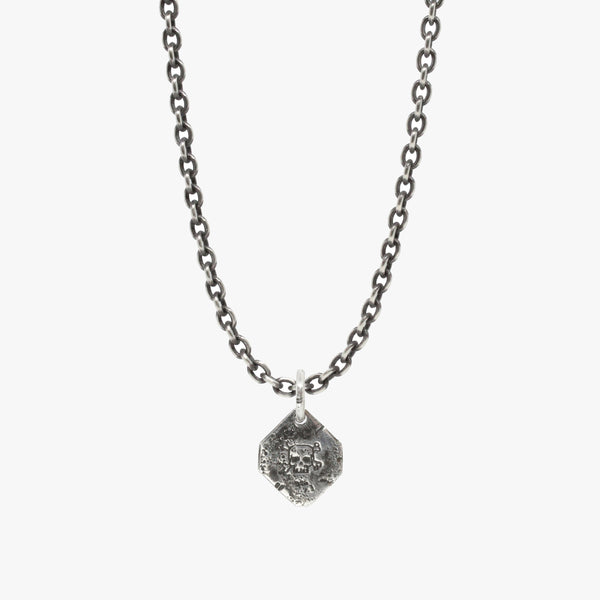 Skull Stamp Medallion Necklace